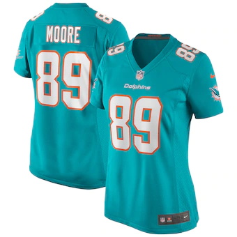 womens nike nat moore aqua miami dolphins game retired play